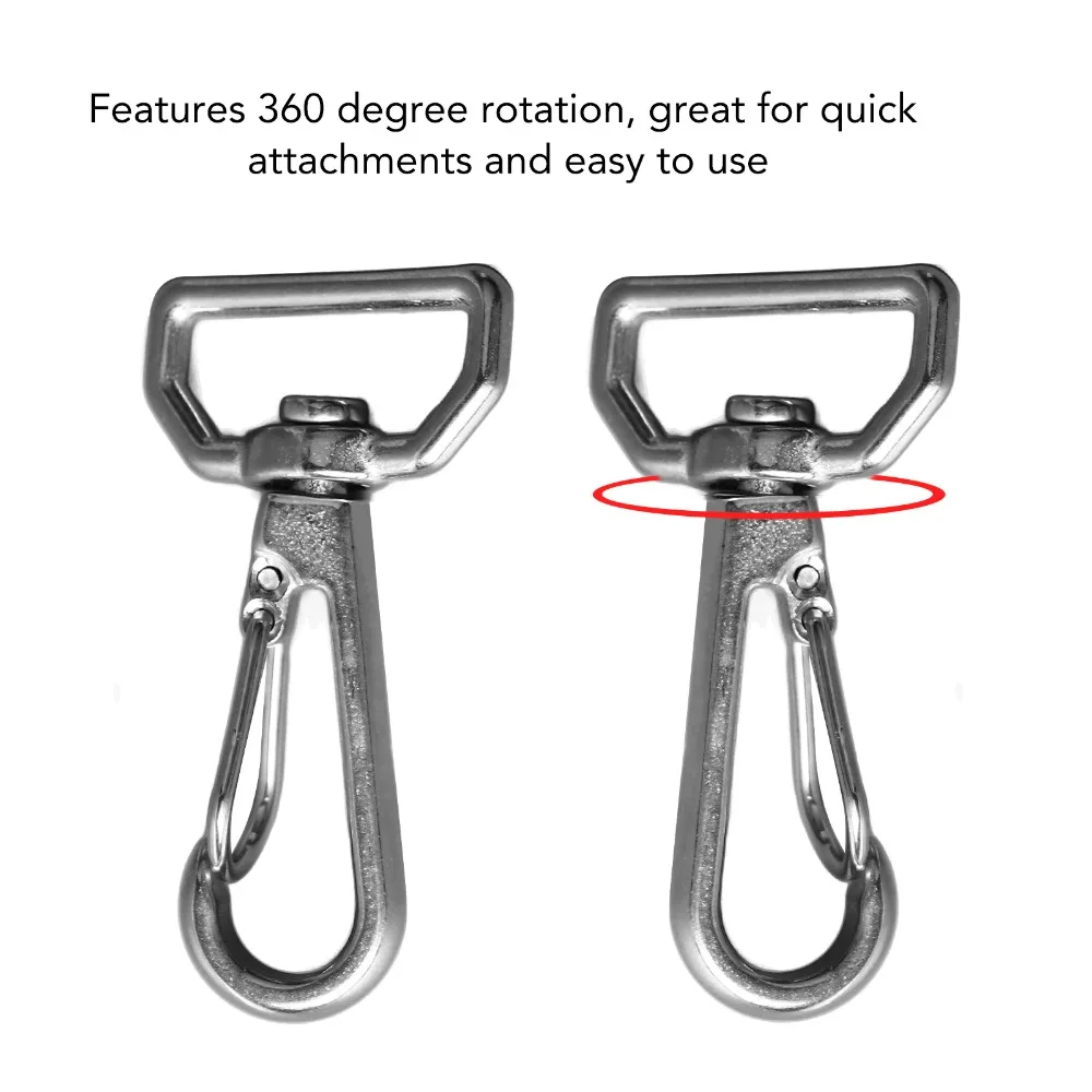 6pcs Versatile Universal Fit Spring Snap Hooks Quick Straping Durable Swivel Snap Hooks Carabiner Hook For Pet Collars