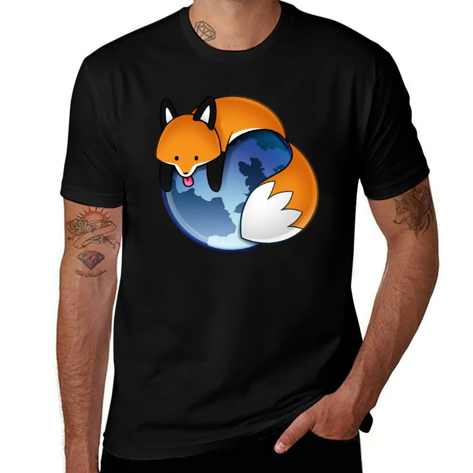 

Cute FireFox T-Shirt Casual Streetwear Short Sleeve Tee
