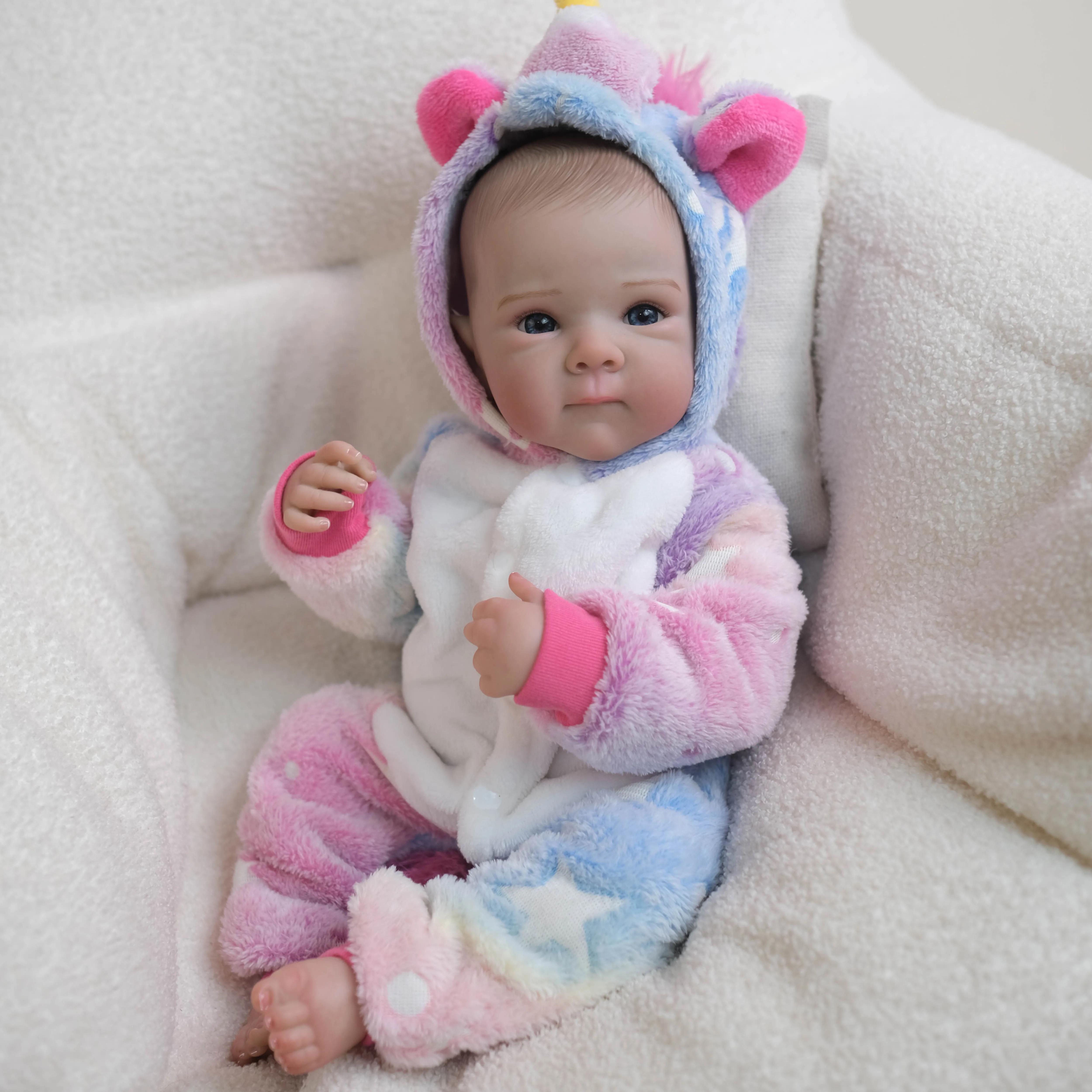 NPK 18inch Lifelike Bettie Reborn Toddler Doll with Soft Body Newborn Simulation Hand-Painted 3D Vein Detail