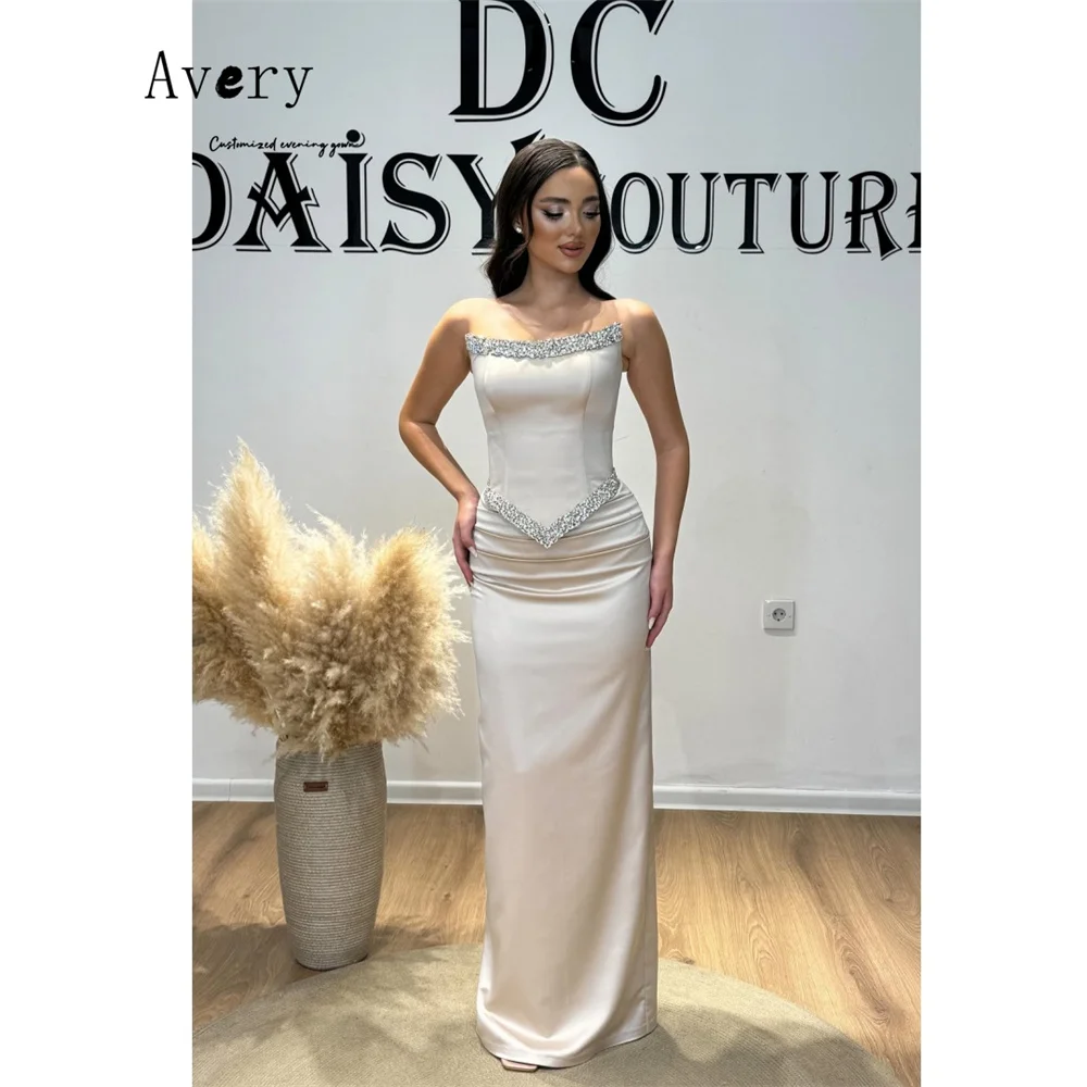 

Avery Custom Fishtail Rhinestone Off-Shoulder Sleeveless Ball Gown Dress Elegant Evening Dresses for Woman Luxury Party Women's