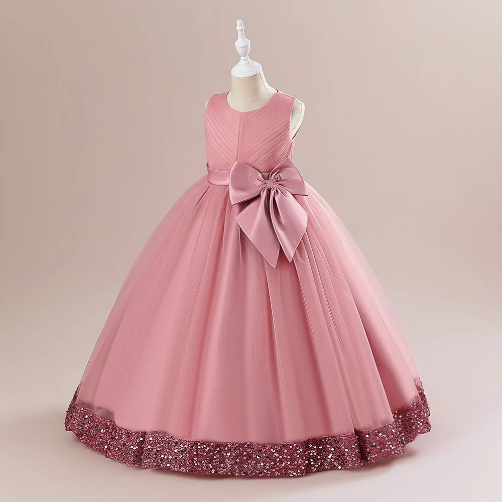 Girls Party Dress 5 Colors 120cm-170cm Kids Dresses Princess Cosplay Piano Wedding Birthday Ball Gown Photograph Costumes