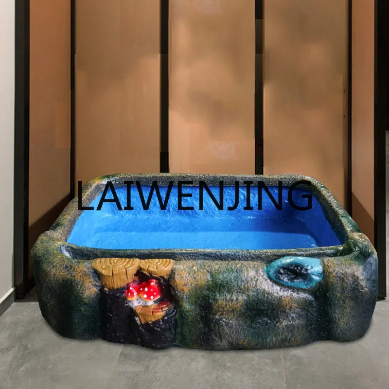 

Resin Fish Pond Artificial Mountain and Fountain Base Large Balcony Courtyard Villa Landscaping Decoration Large Pool Fish Tank