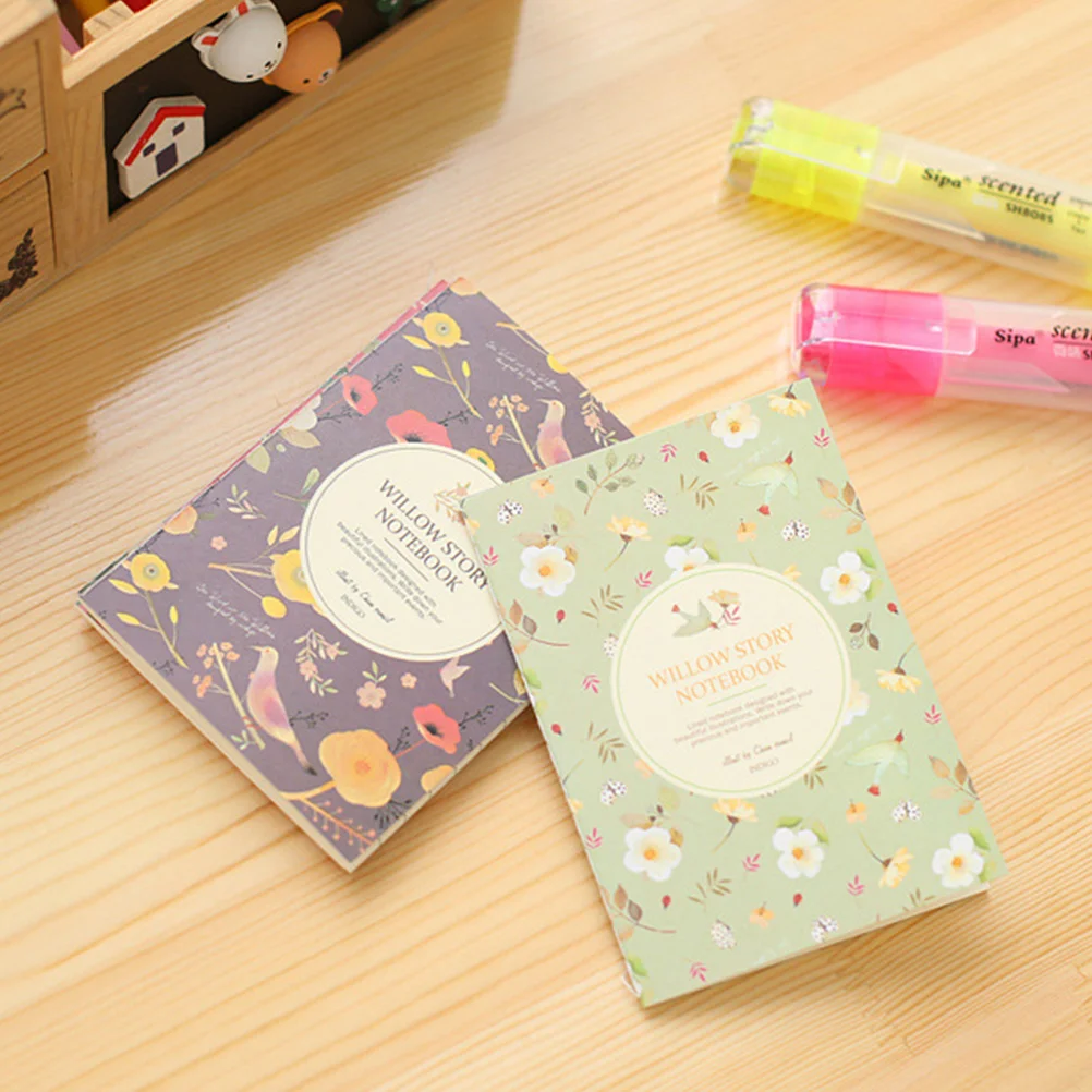 24 Pcs Flowers and Birds Color Pocket Book 24pcs Small Notepad Graffiti Stationery Gift Notebooks Mini for Carry Travel