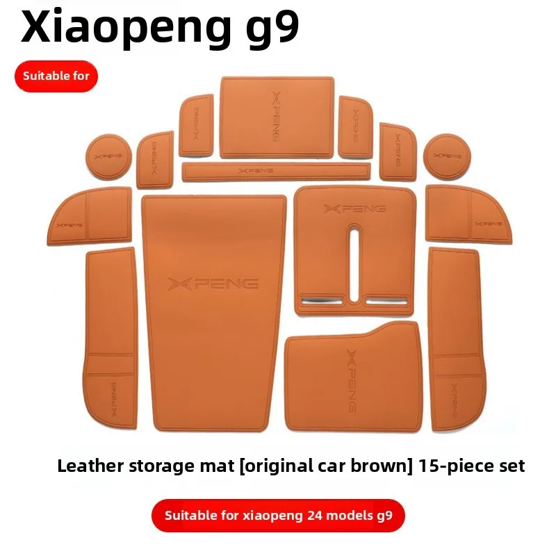 15pcs Car Door Groove Mat Cup Mat for Xiaopeng G9 2022-2024 Center Console Storage Box Mats Auto Gate Slot Cup Holder Pad