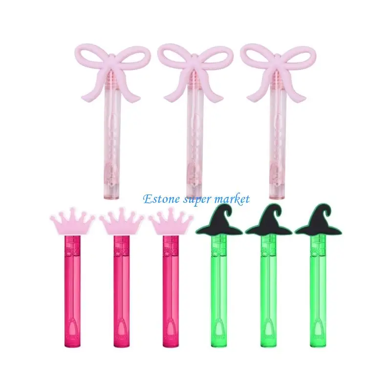 090B 9 個ハロウィンパーティーバブルおもちゃ魔女の王冠の帽子テーマバブルスティックフェスティバル用