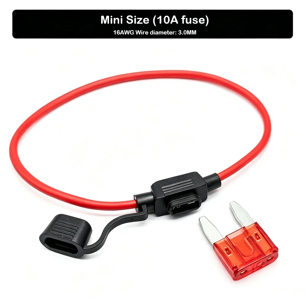 Wasserdichter 10/12/14/16/18AWG Schneidbarer Auto-Inline-Sicherungshalter 5A-50A Standard-/Mini-Sicherungen Sicherheit für Boote, Marinefahrzeuge, LKWs und Fahrzeuge – Detail 9