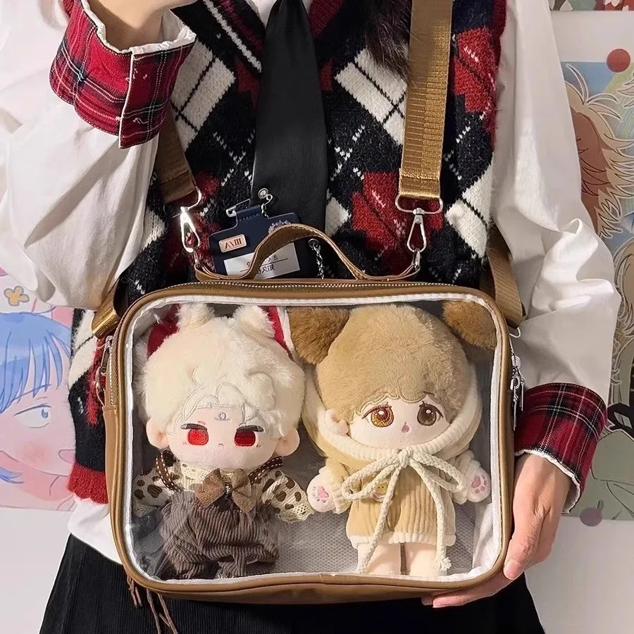 Harajuku خمر الصلبة Ita حقيبة المرأة واسعة متعددة جيب متعددة الوظائف حقيبة كروسبودي السيدات بولي Leather الجلود حقيبة يد مربعة Y2k