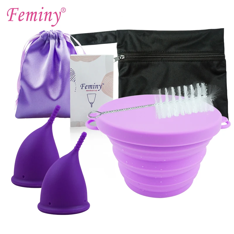 Menstrual Cup Sterilizer Kit Female Medical Silicone Certified Menstrual Cup Lady Health Product Care Product Set