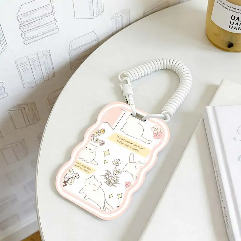 Card Sleeve for Kpop Photocard Holder Stretchable Spring Cord Student Bus/Meal Card Protection Case Photo Protector