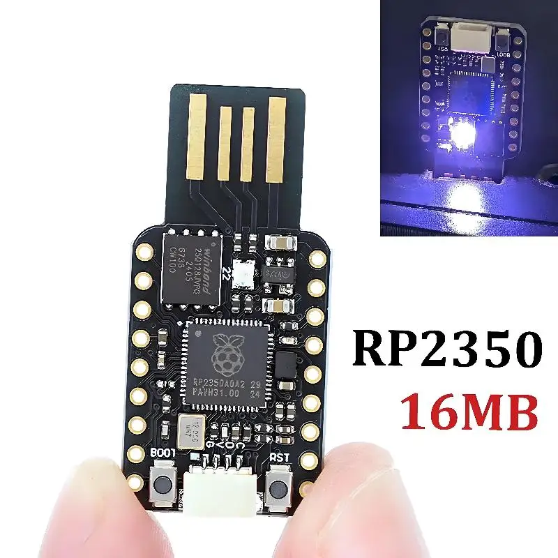 RP2350-USB 16 ميجابايت فلاش لوحة تطوير صغيرة وحدة ثنائي النواة RP2350A رقاقة 520 كيلو بايت لراسبيري بي PICO2 RP2350