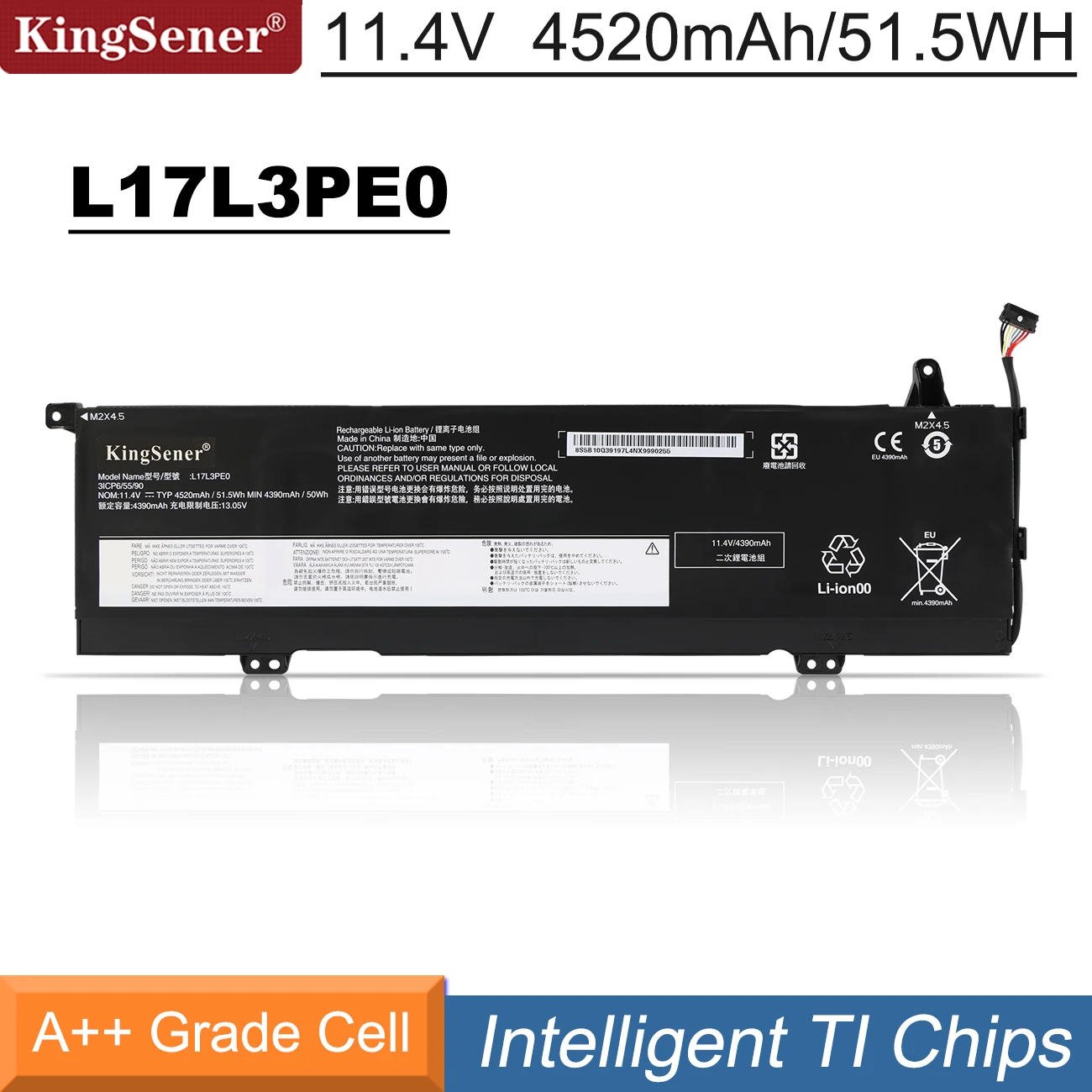 KingSener L17C3PE0 L17L3PE0 Laptop Battery For Lenovo Yoga 730-15IKB 730-15IWL 730-15IKB(81CU) 730-15IWL-81JS Series 4520mAh