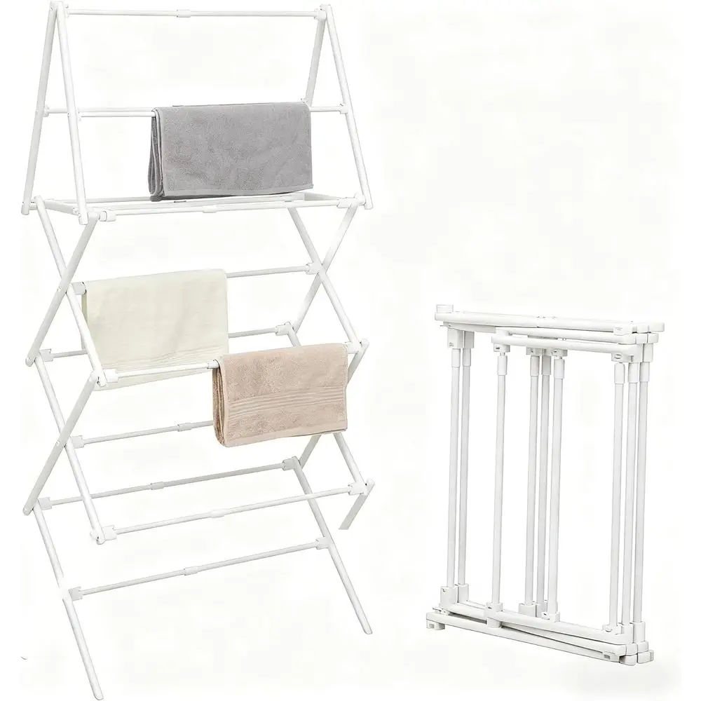 

Складная сушилка для одежды на 4 уровня | Складная сушилка для белья для прачечной, общежития | Прочная металлическая конструкция | Белый 29L x