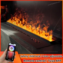 Chimenea atomizada 3D inteligente, niebla de vapor de agua ecológica con llama LED colorida, chimenea eléctrica inteligente para decoración interior del hogar