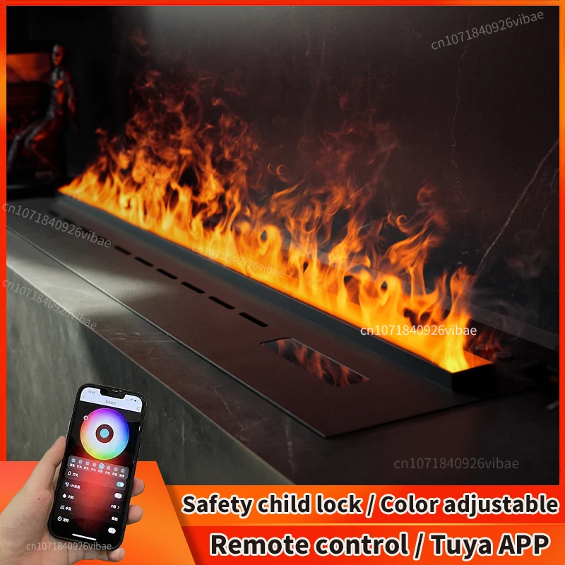 Smart 3D Atomized Fireplace ECO Water Vapor Mist with Colorful LED Flame Intelligent Electric Fireplace for Indoor Home Decor