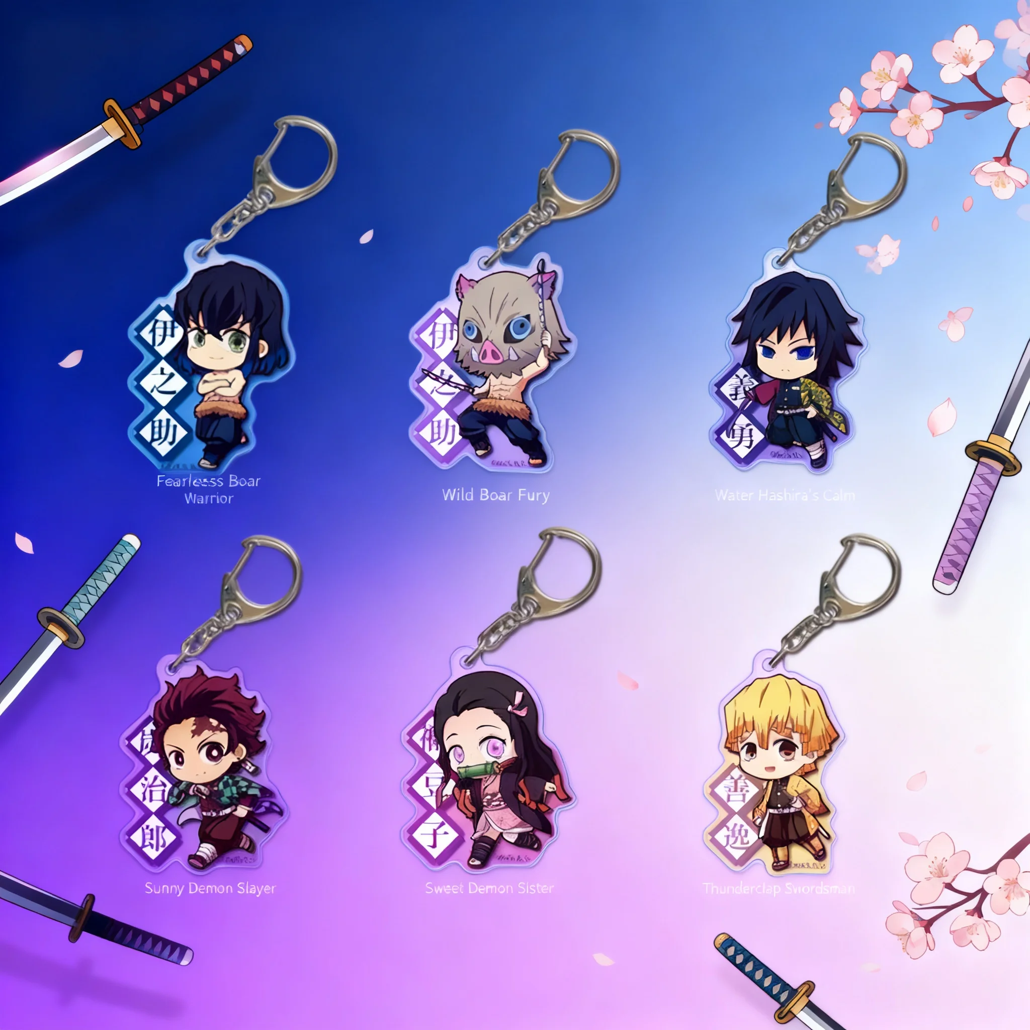 

Demon Slayer Kimetsu no Yaiba Tanjiro Nezuko Keychain Pendant Earrings Figure Phone Case Cosplay Doll Anime Merchandise