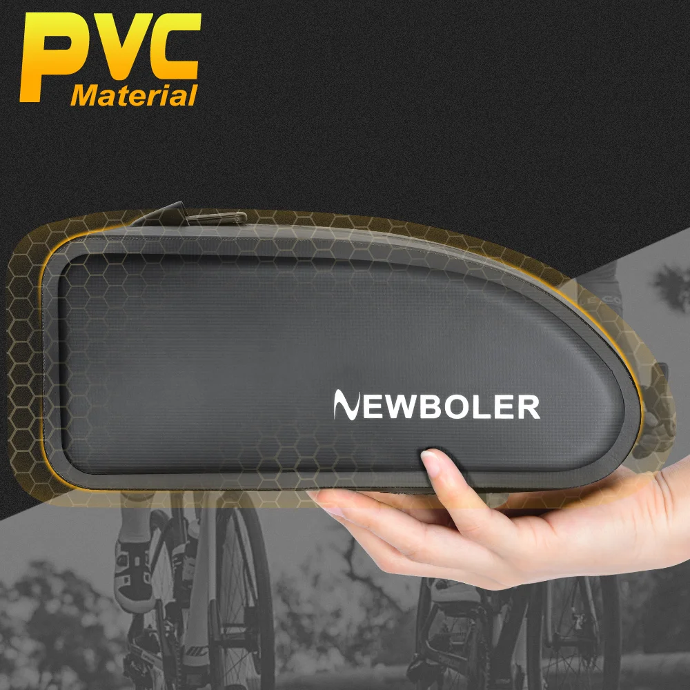 NEWBOLER Bicycle Bag Waterproof Cycling Top Front Tube Frame Bag Large Capacity MTB Road Bicycle Pannier Black Bike Accessories