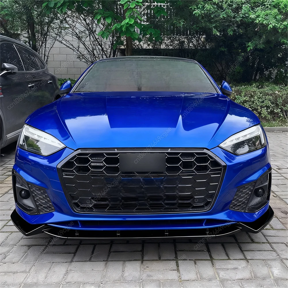 

For Audi A5 Sline S5 8W6 2021-2025 Car Front Bumper Splitter Lip BodyKit Protector Guard Exterior Tuning Accessories ABS Black