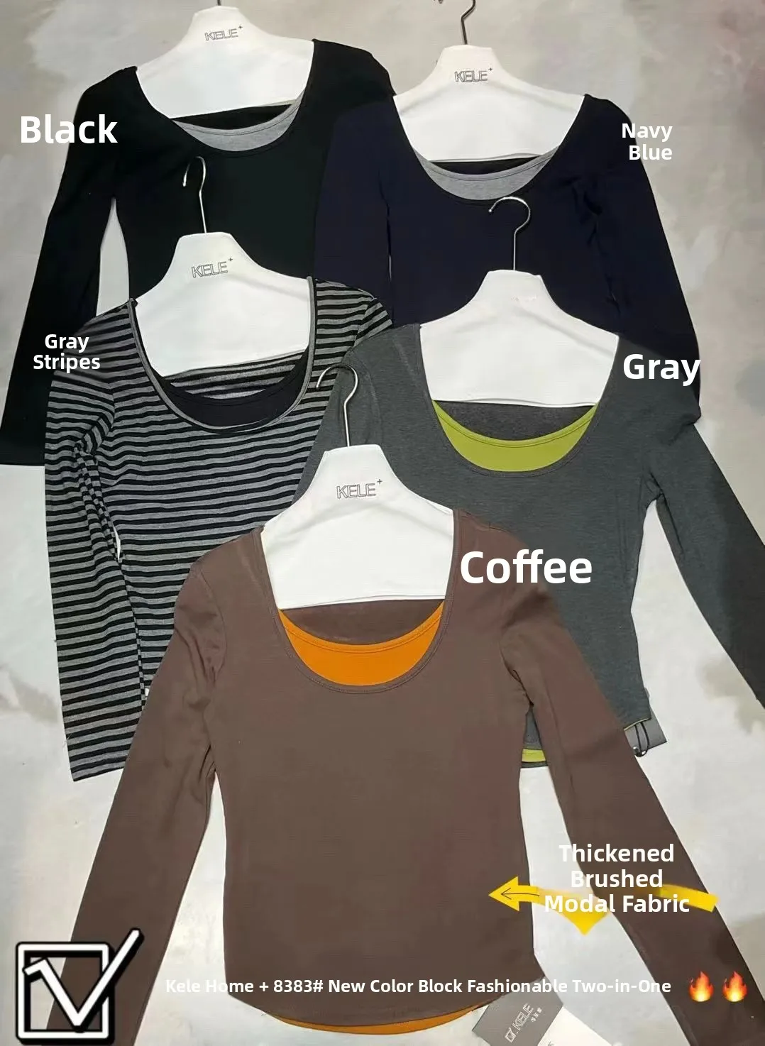 

Korean Sle Long Sve Fce round Ne T-irt Women's Slim Fit Top Soft Comfortable Cotton Thiened Winter Faion