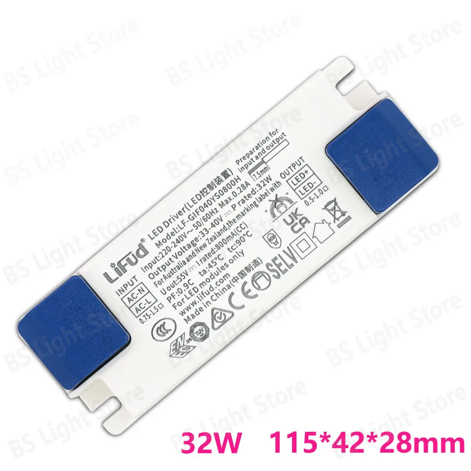 30 40V LED-Treiber 220-240V LED-Netzteil Transformator 30W 32W 40W 42W 48W 60W Flimmerfrei LF-GIRxxxYS Serie-LiFud Netzteil