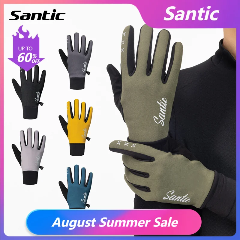 Santic Luvas de Bicicleta Inverno Quente à Prova Vento