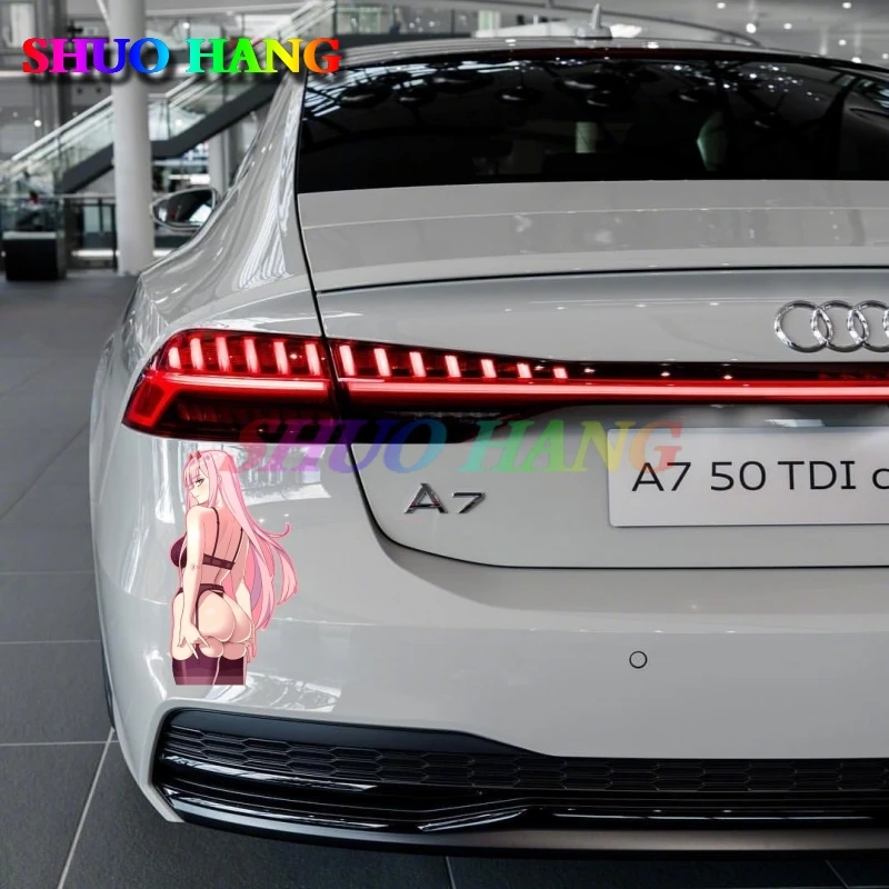 Sexy Bikini Zero Two Car Stickers Anime DARLING In The FRANXX Decals Vinyl Car Accessories Racing Motorcycle Decoration PVC