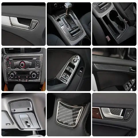 For Audi A4 S4 RS4 B8 8K A5 S5 RS5 8T 8F Interior Center Console Water Cup Panel Gear Frame Trim Cover Car Decoration Styling
