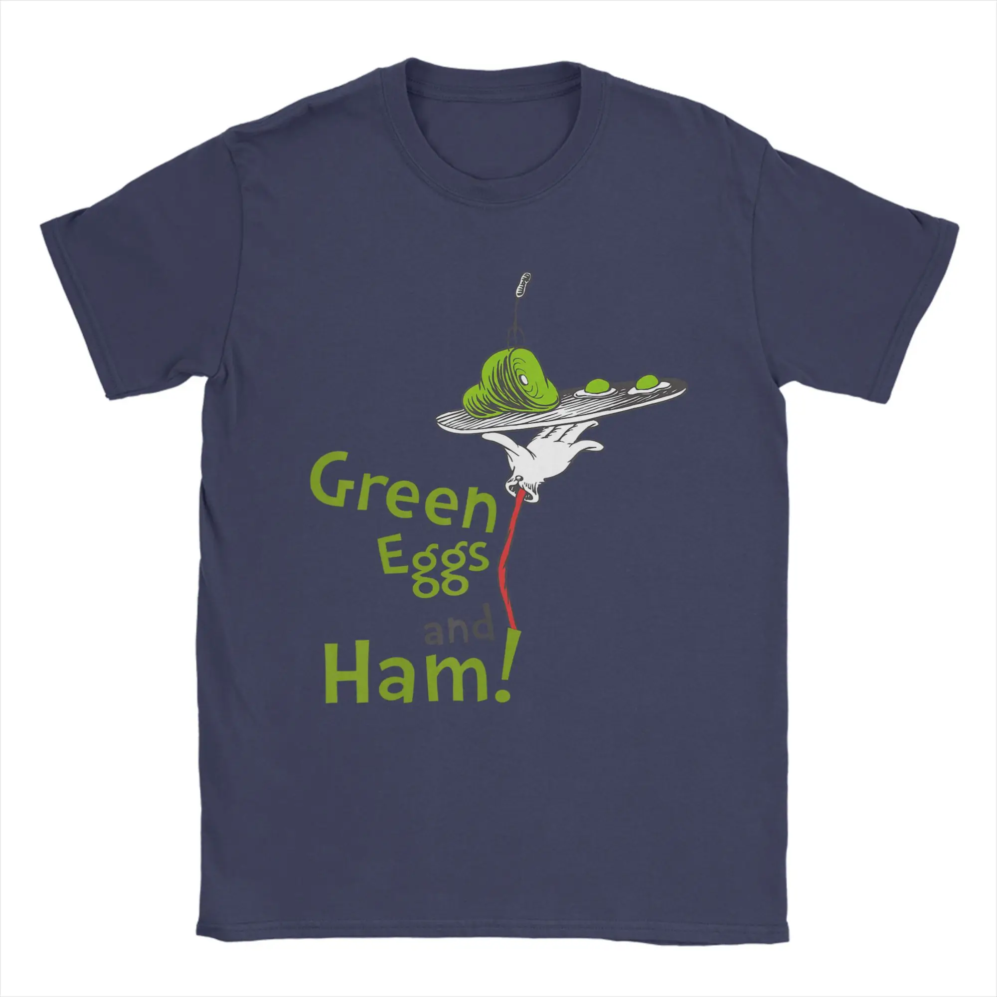 Футболка Dr Seuss Green Eggs and Ham, летние футболки из чистого хлопка, модные мужские футболки, классические футболки с короткими рукавами