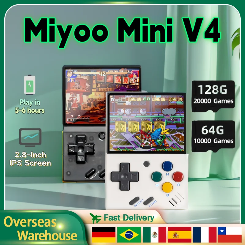 

MIYOO MINI V4 Retro Handheld Game Players Consoles Portable Video Game 2.8'' IPS Linux System OCA Game Console For Boy Gift