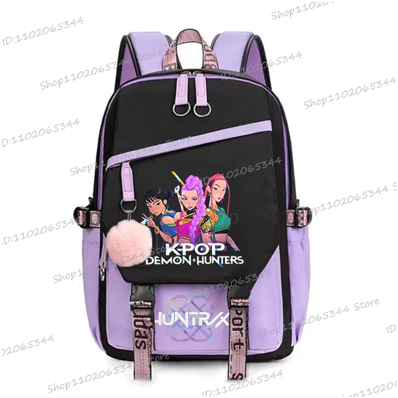 

Girls Boys New Fashion Kpop Demon Hunters Printed Backpack Outdoor Korean Street Rucksack Student School Bag Back To School Gift