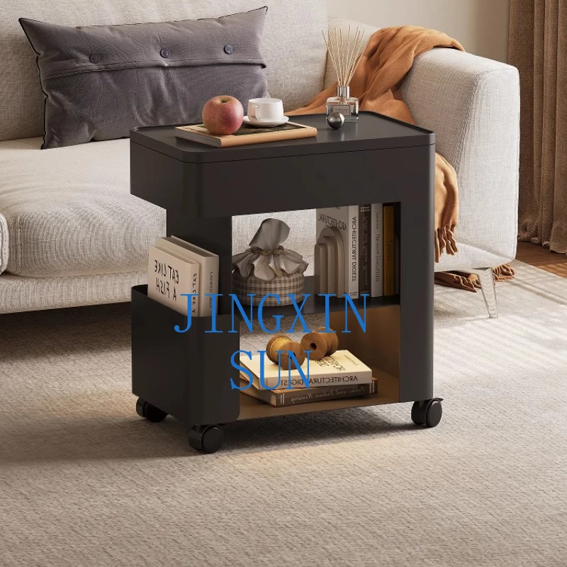 living room sofa side table removable coffee table light luxury high-end side cabinet household bedside table trolley rack