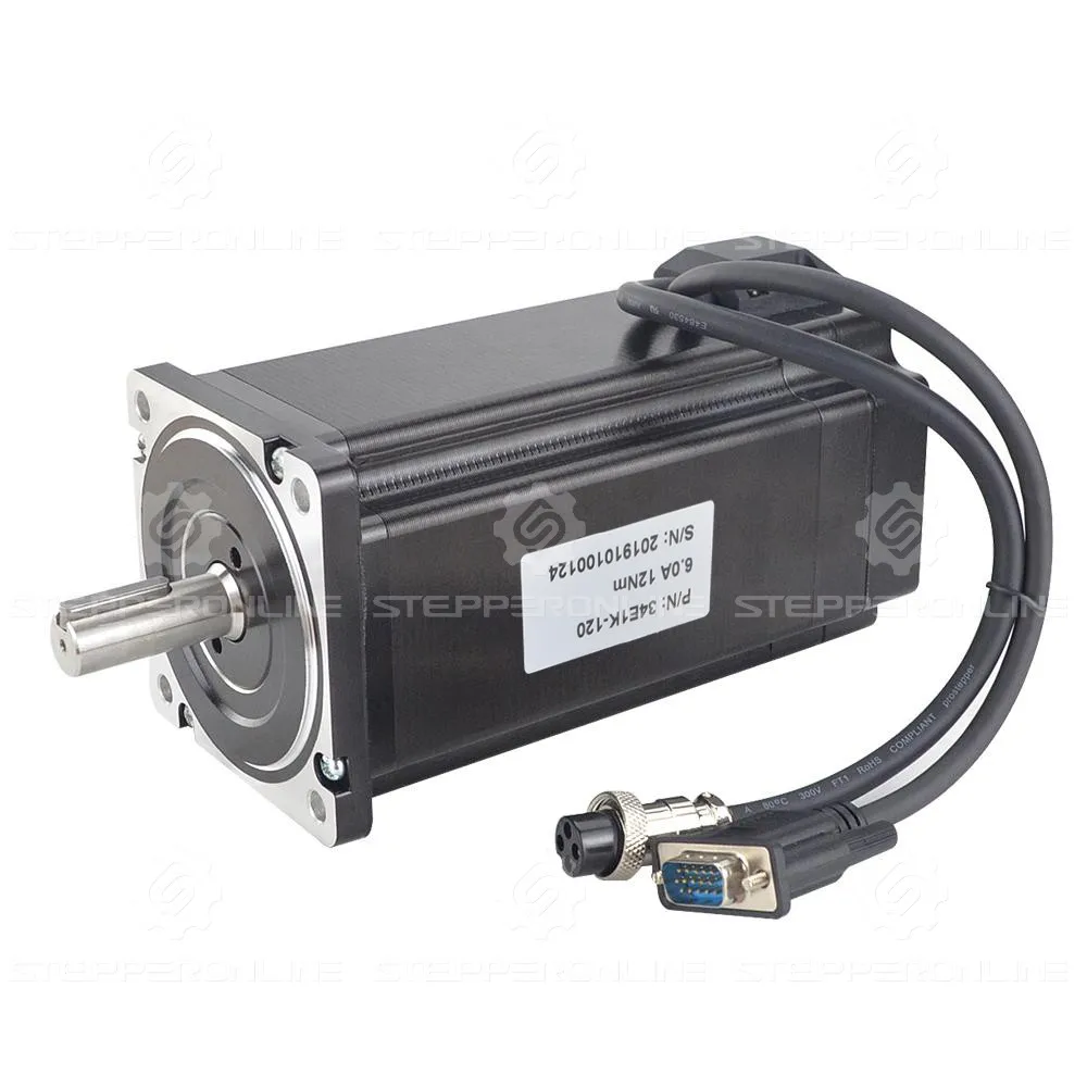 STEPPERONLINE Nema 34 Closed Stepper Motor Kit with Encoder 12N.m 6.0A 151mm Length + CL86T-V41 Closed Loop Stepper Driver