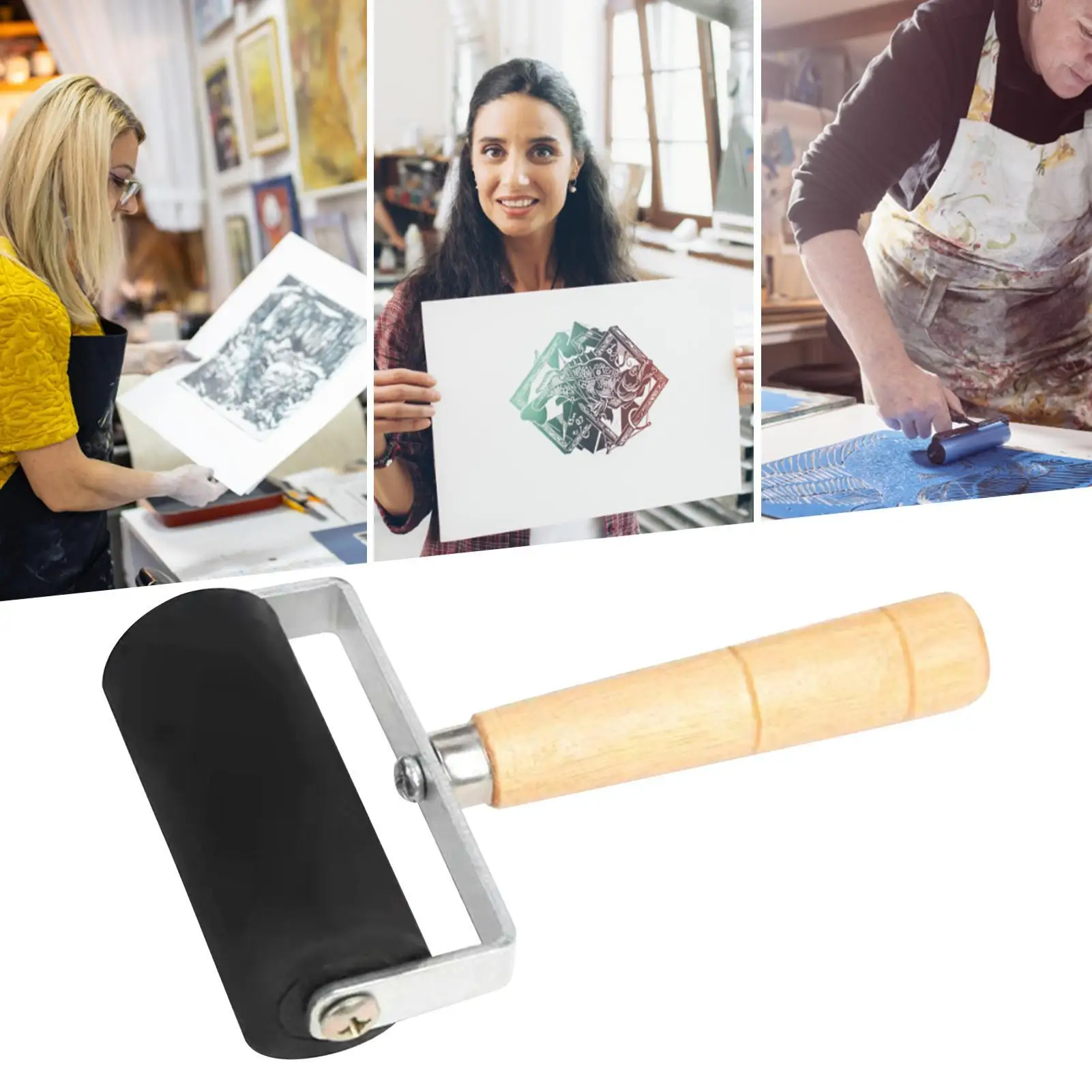 Professional Rubber Craft Roller Brayer Ink Painting Printmaking Roller Art Craft Projects Ink Stamping Tool Paint Roller