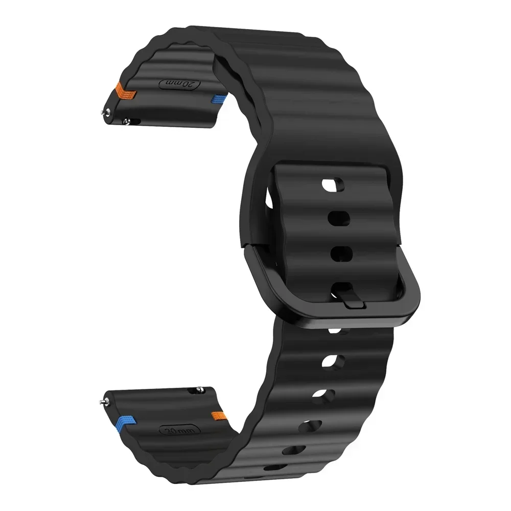 22 mm 20 mm Uhrenarmband für Huami Amazfit BALANCE Band GTR 4 2 2E GTR3 Pro/GTS 4/2 Mini GTS 3/Bip 3 Pro U S Silikon-Wellenarmband – Detail 19