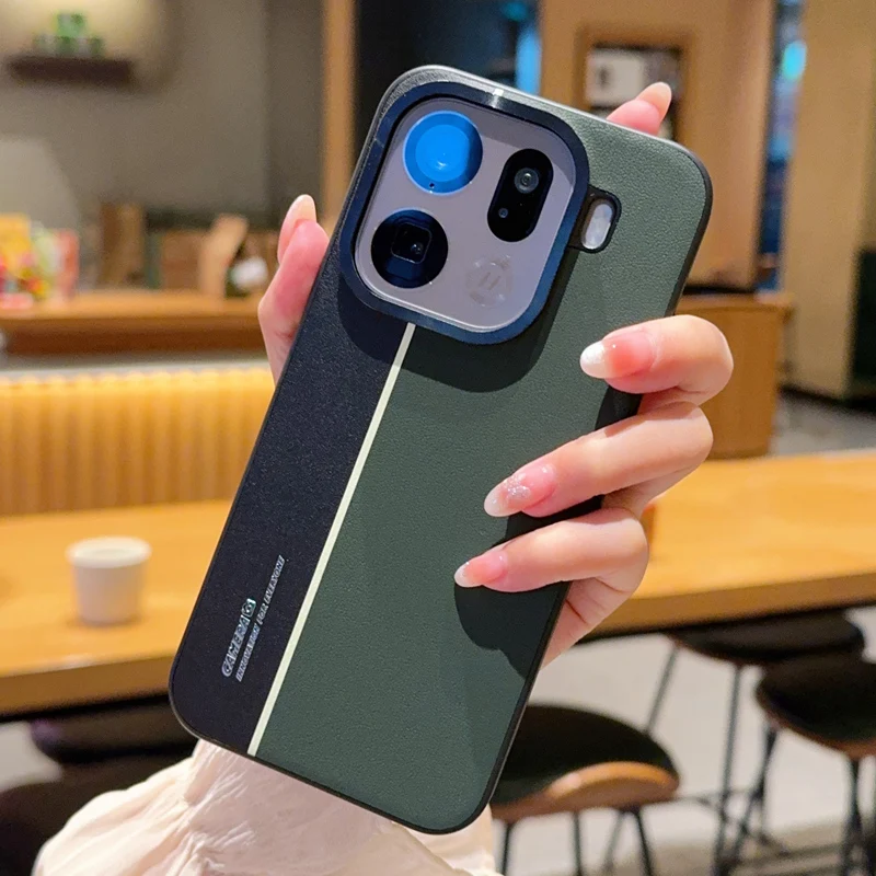 For OPPO Find X9 Pro Case New Fashion Fluorescent Color Matching Leather Ultra-thin Anti-fall Cover For Find X9 Funda