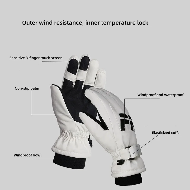 Men\'s AND WOMEN\'S Professional Winter Warm Skiing Gloves, Warm Snow Gloves, Waterproof Motorcycle Gloves, Smile 506 Touch Screen