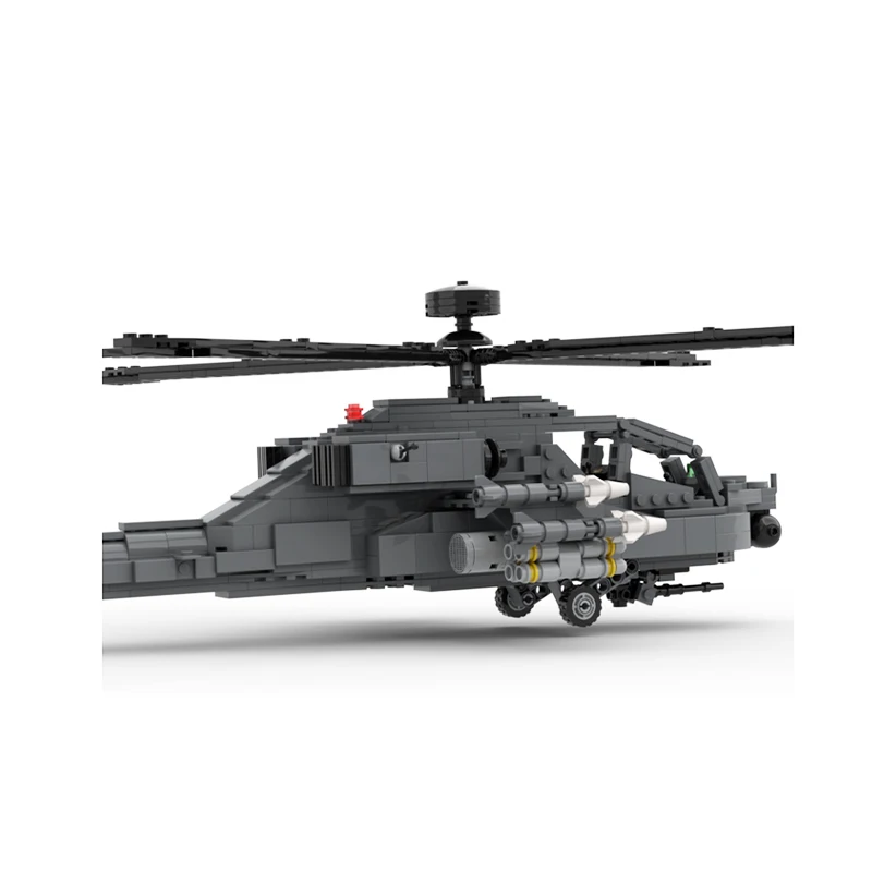 Militärische Sammlung AH-64D Apache Longbow Hubschrauber Baustein Flugzeug DIY Modell Puzzle Ziegel Junge Spielzeug Weihnachtsgeschenke
