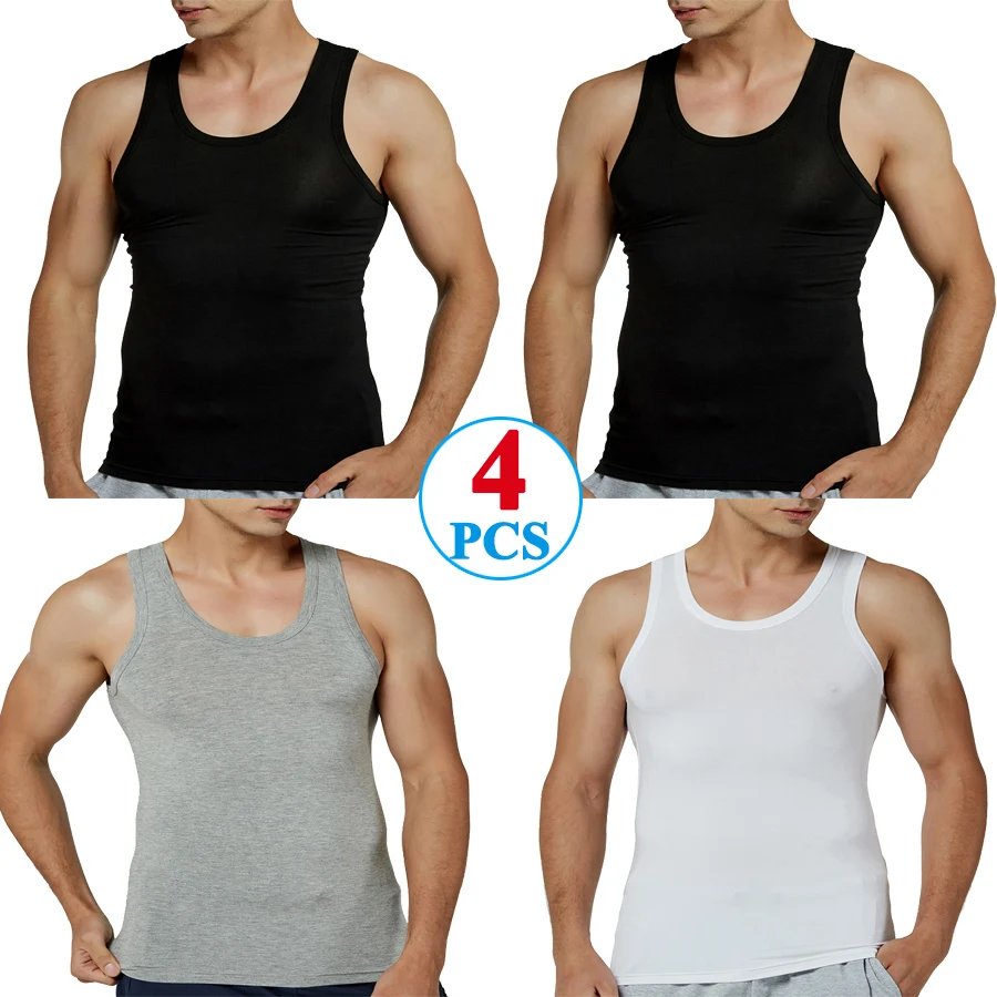 Tank Tops Men Modal Full Stretch Fitness Cool Summer Gym Vest Male Sleeveless Tops Slim Casual Undershirt Fit Male Husband Gifts