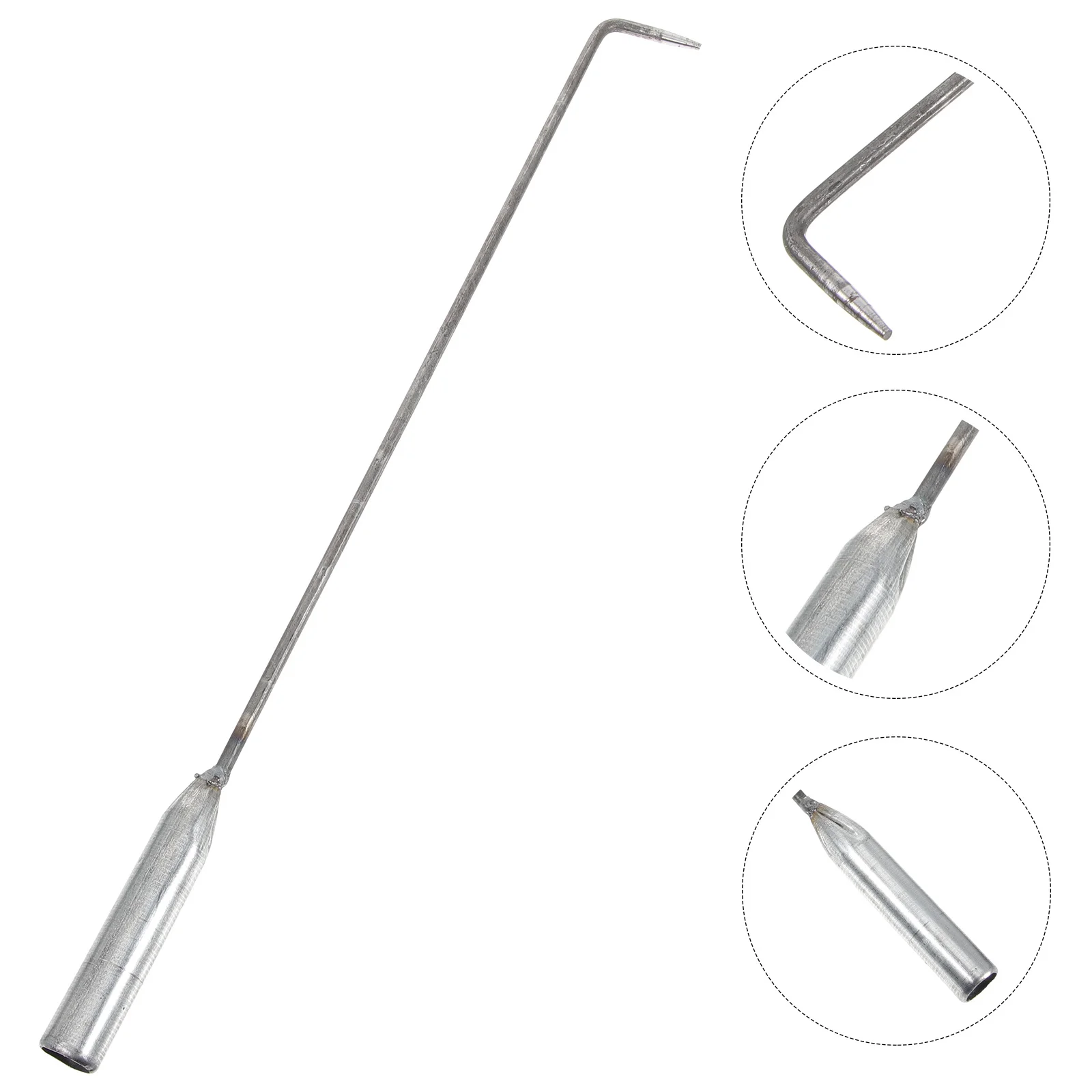 1 قطعة هوك الفحم الحديد الموقد بوكر مقبض طويل الثقيلة للخارجية الشواء التخييم الطبخ حفرة النار أداة الفحم #4