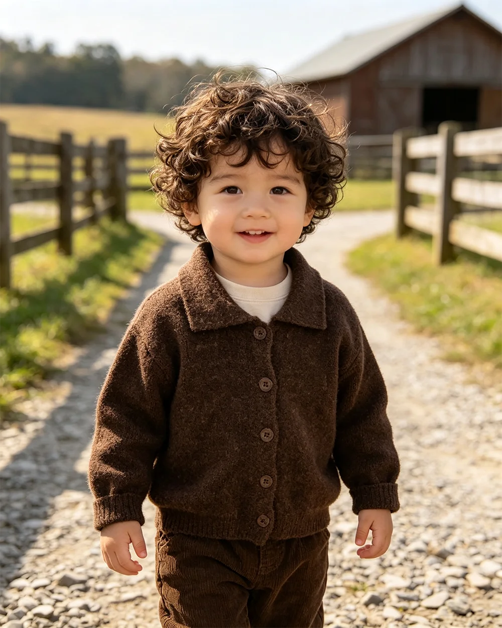 MILANCEL 1-7 Y Autumn Kids Sweaters Warm Girls Knit Cardigans Turn Down Collar Boys Knitwear