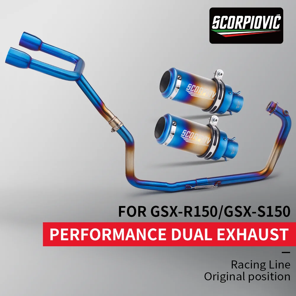 FOR (2017-2021 model year) GSX-R150 GSX-150GSXR150 GSX150 motorcycle stainless steel dual outlet front exhaust system kit