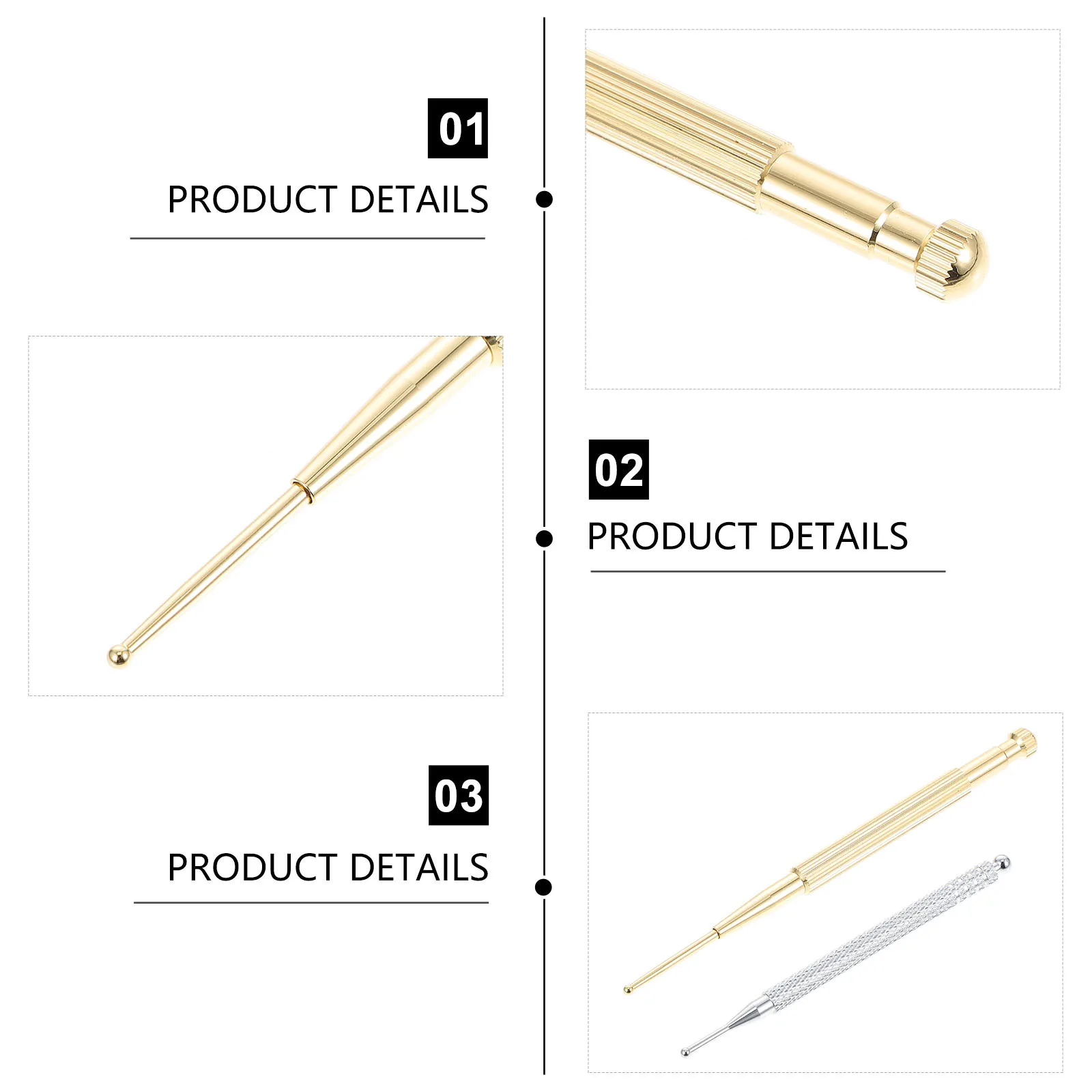 2 قطعة الأذن الوخز بالإبر نقطة التحقيق الفولاذ المقاوم للصدأ الدقة تلميح العلاج بالابر القلم ل الأذن تدليك العلاج أدوات الوخز بالإبر الصحة #5