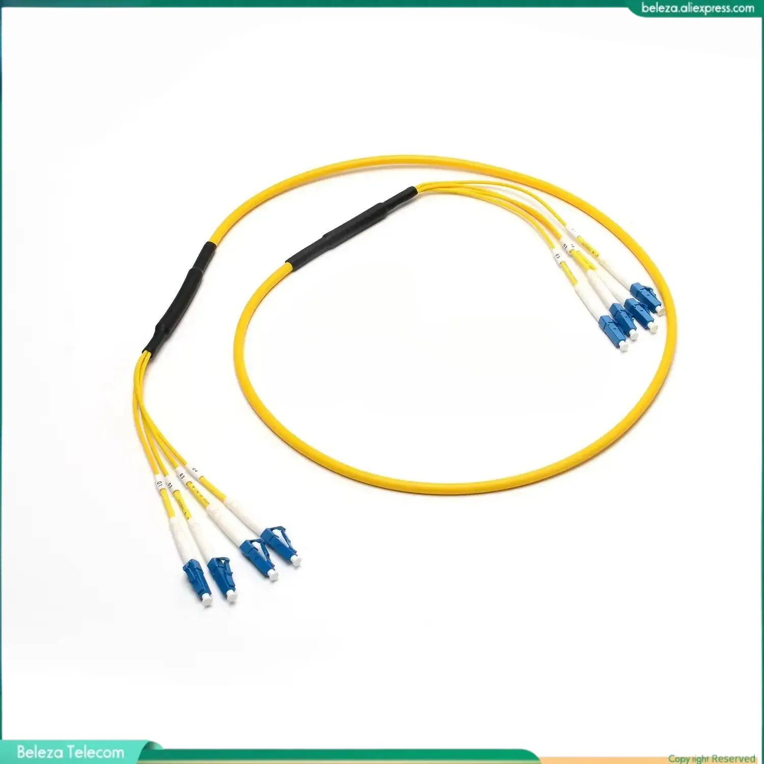 4-Core LC-SC Armored Fiber Pigtail Single Mode 2.0mm Bunch Cable for Network Termination