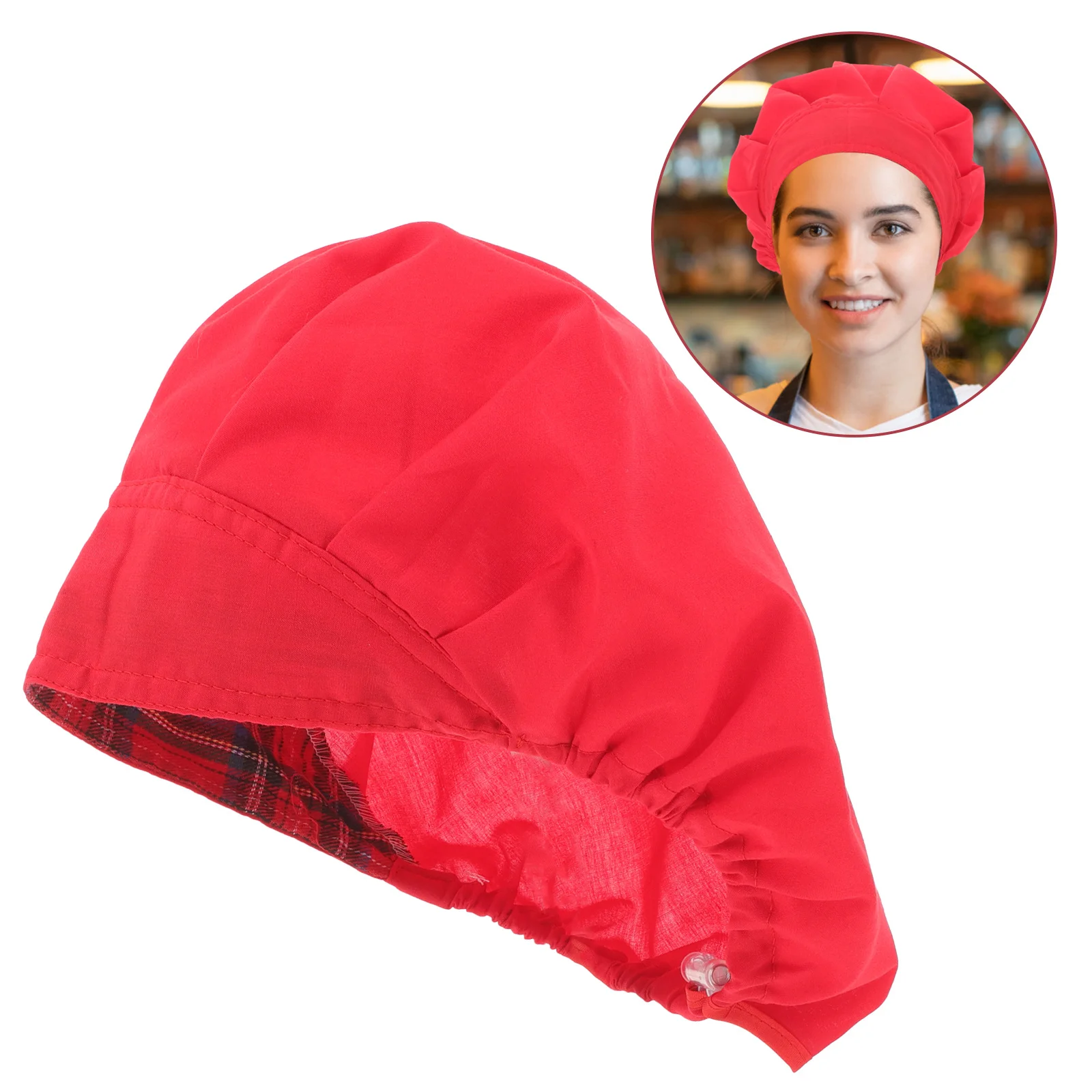 قبعة الشيف القطنية خفيفة الوزن قابلة للتنفس للجنسين، قبعة خدمة للمطاعم والمطبخ والطبخ والعمل، قبعات النادل