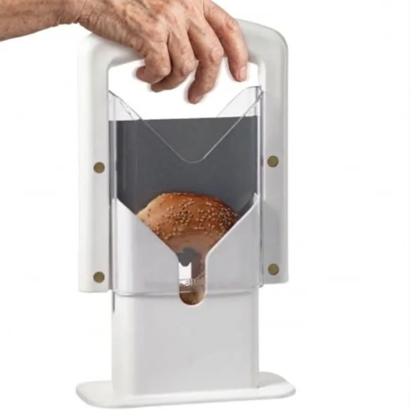 Adaptive Bagel Slicer for Seniors Limited Mobility Easy Grip Safety Cutter for Steady Hands One-Handed Kitchen Aid for Tremors