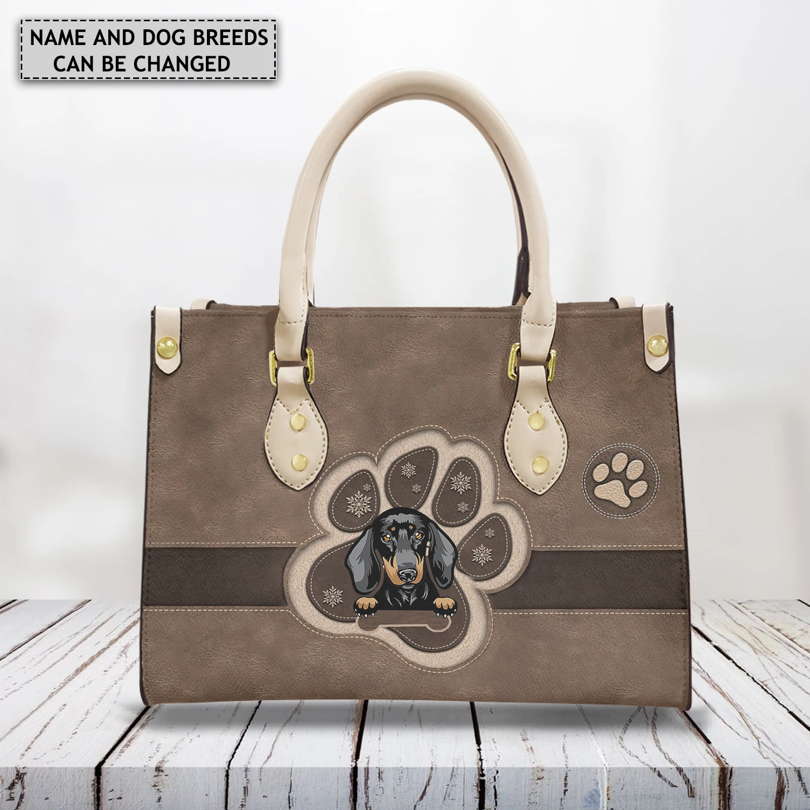 Cross Body Bags for Women Personalized Dachshund Designer Totes Portable Small Commuter Handbags Custom Name Party Elegant Girls