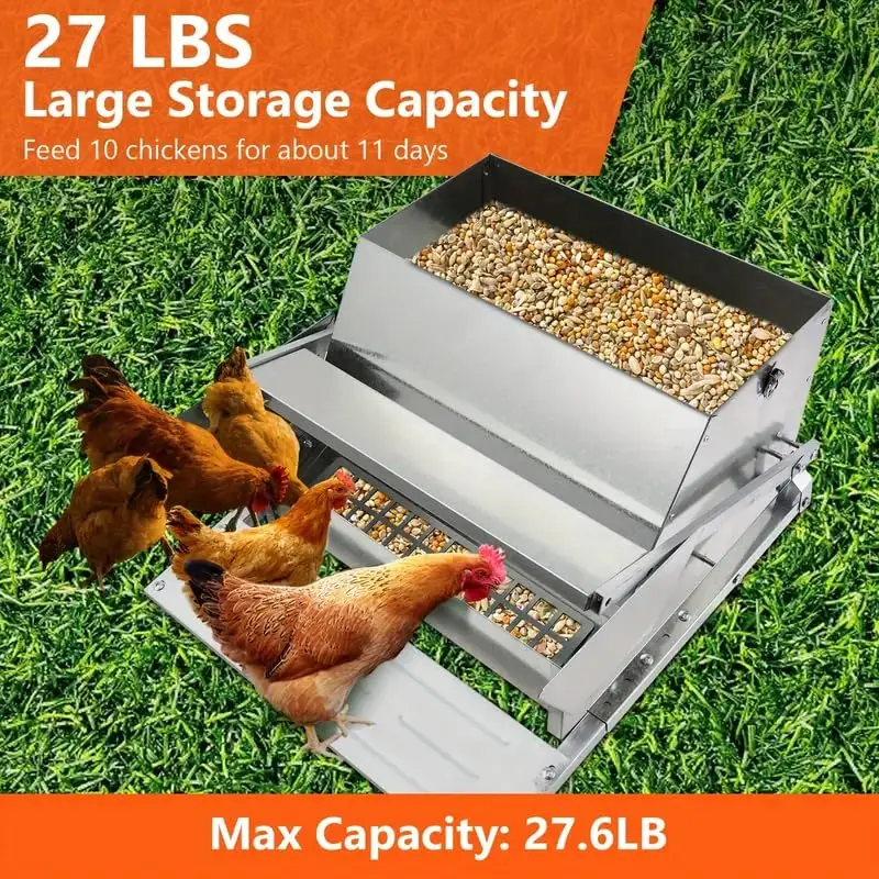 Automatic Chicken Feeder Galvanized Chicken Feeders Treadle Operated S Proof Poultry Feeder Poultry Food Dispenser