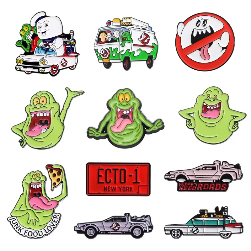 Halloween Horror Ghost Enamel Pins Cool Green Monster Brooches Lapel Backpack Badge Fashion Holiday Jewelry Gifts For Friends