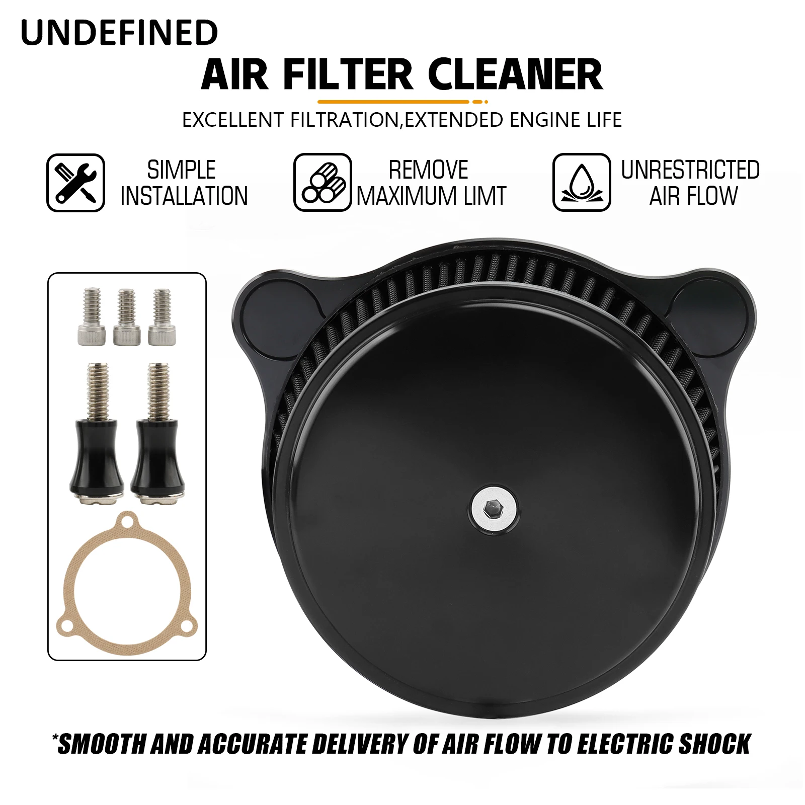 Smooth Air Cleaner Intake Filter For Harley Touring Road King Street Road Electra Tri Glide CVO 2008-2016 Softail Dyna