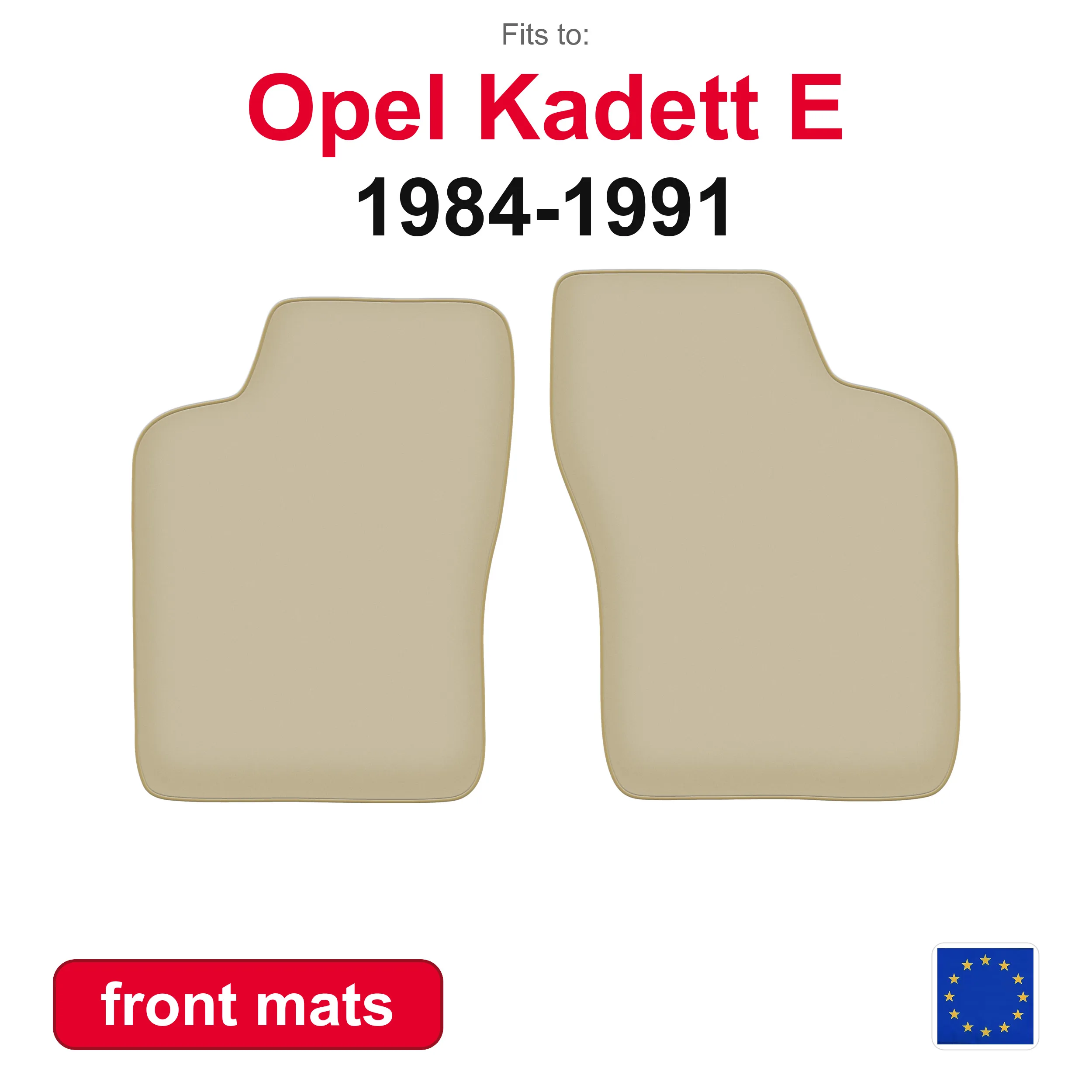 PREMIUM-Autofußmatten für den vorderen Boden für Opel Ascona C Liftback Limousine (1981-1988) – beige, 2-teiliges passgenaues Autofußmatten-Set für den vorderen Boden