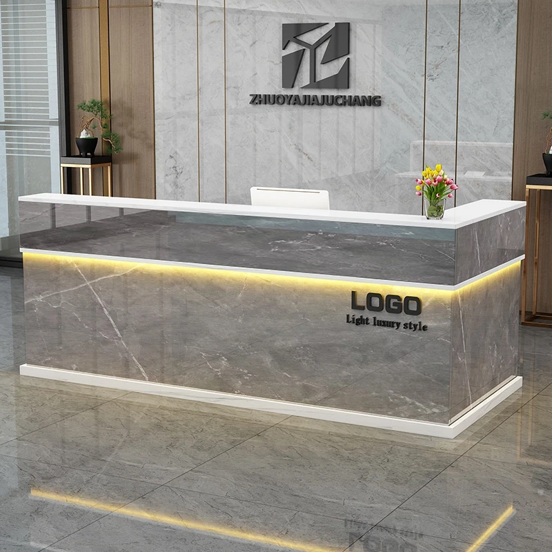 Luxury Cashier Reception Desk Counter Decorations Hotel Beauty Modern Reception Desk Counter Hair Salon Commercial Furniture